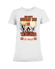 Retired Teache Scare Me All Premium Fit Ladies Tee tile