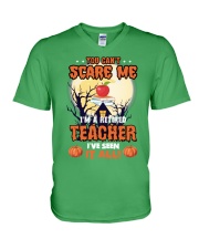 Retired Teache Scare Me All V-Neck T-Shirt tile