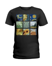 Art Van Gogh Painting Grid Ladies T-Shirt tile