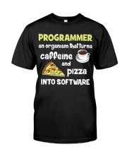 Turns caffeine and pizza into software Classic T-Shirt thumbnail