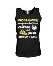 Turns caffeine and pizza into software Unisex Tank thumbnail
