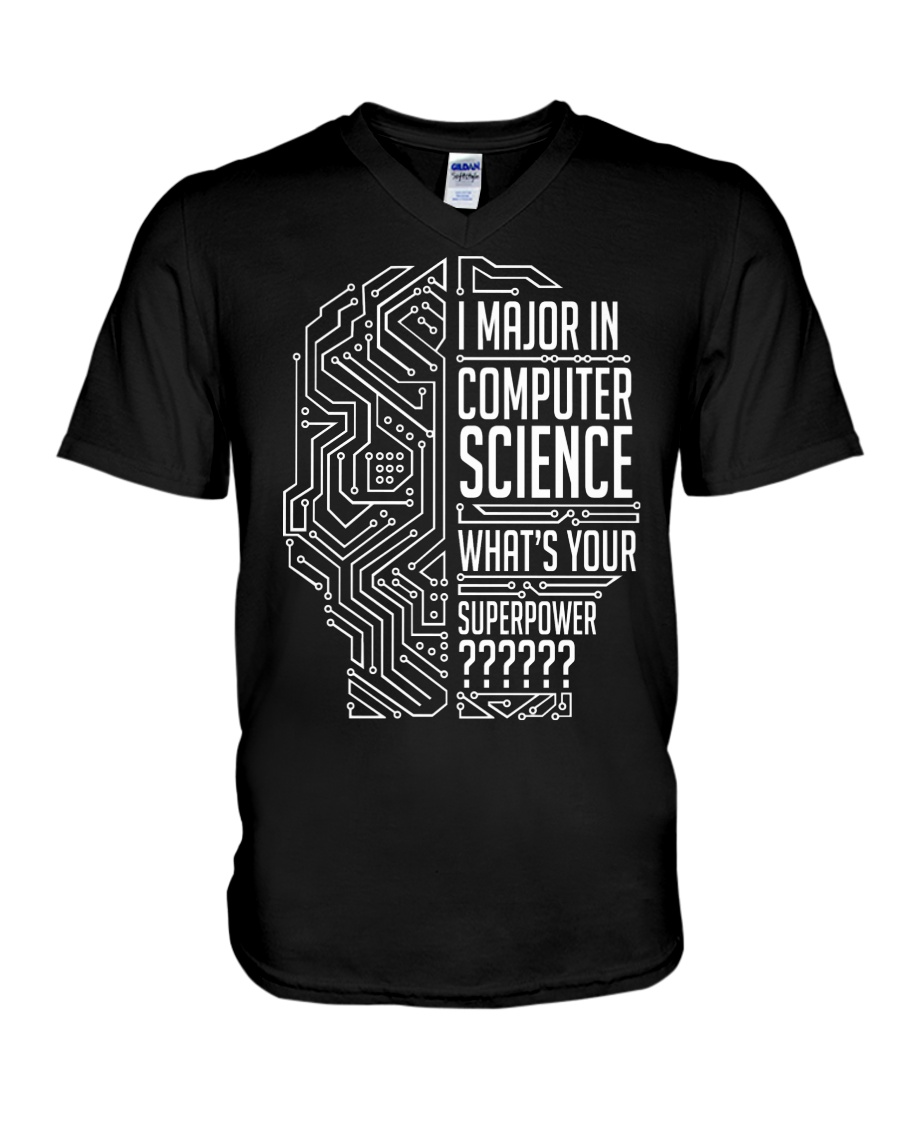 I Major In Computer Science V-Neck T-Shirt