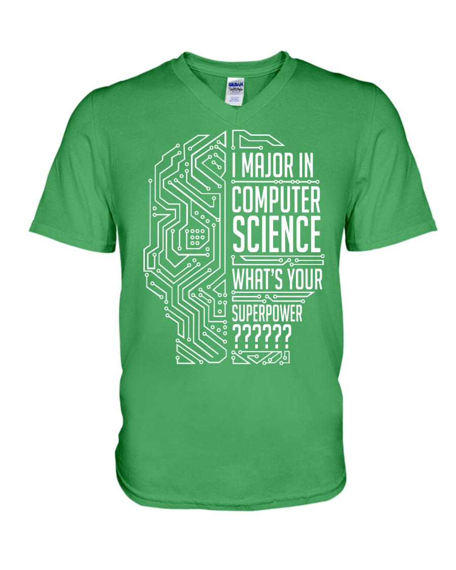 I Major In Computer Science V-Neck T-Shirt