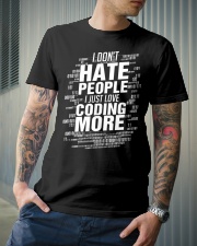 I just love coding more Classic T-Shirt lifestyle-mens-crewneck-front-6