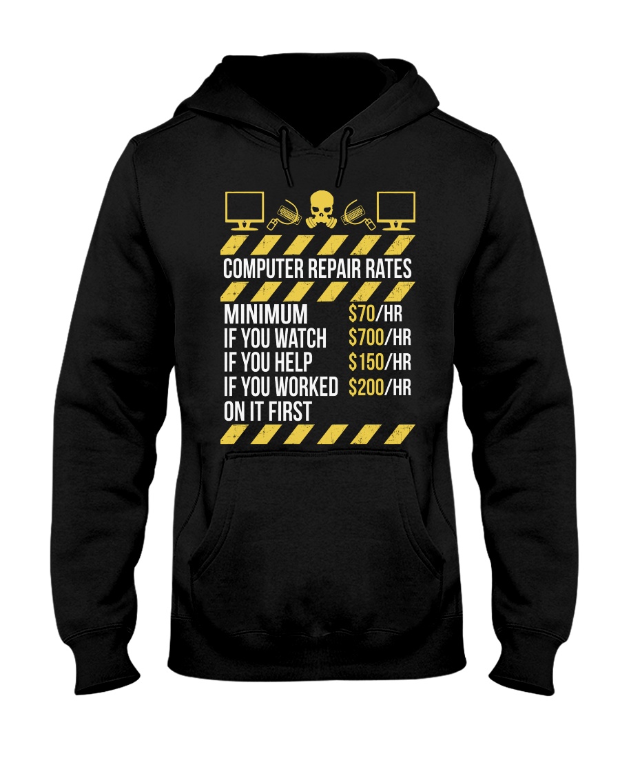 Computer Repair Rates Hooded Sweatshirt