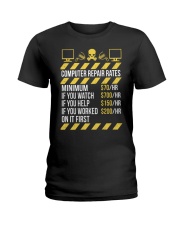 Computer Repair Rates Ladies T-Shirt thumbnail