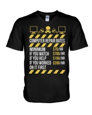 Computer Repair Rates V-Neck T-Shirt thumbnail