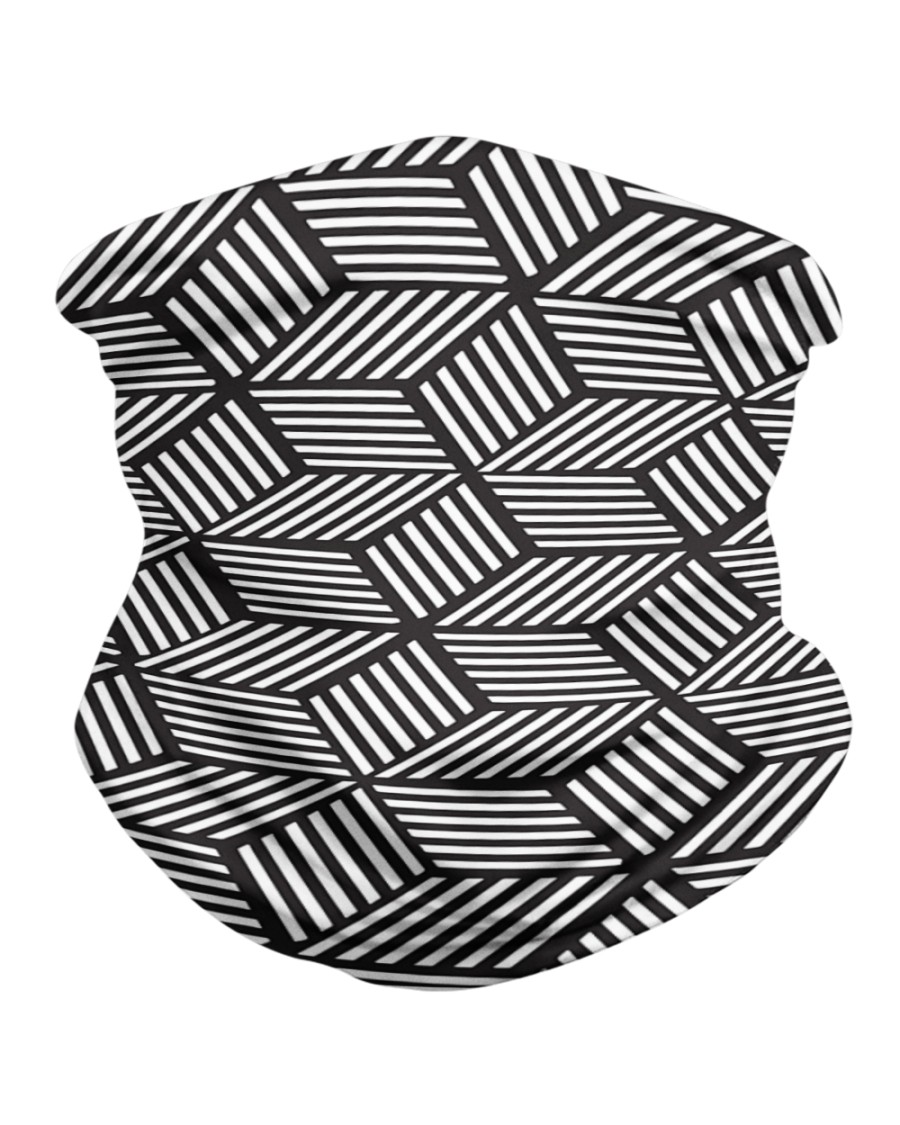 chevron striped cubes Neck Gaiter