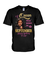 Queen Was Born September V-Neck T-Shirt thumbnail