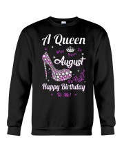 A Queen Was Born In August Crewneck Sweatshirt thumbnail
