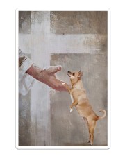 Jesus Hand And Chihuahua Sticker tile
