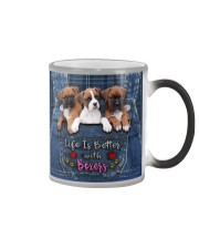 Boxer Life Is Better Color Changing Mug tile