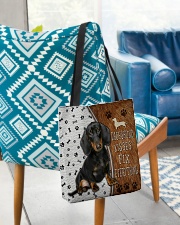 Dachshund Kisses Fix Everything Bag All-over Tote aos-all-over-tote-lifestyle-front-01