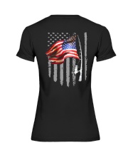 Fishing American Flag 2 Sides Premium Fit Ladies Tee tile