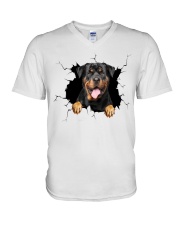 Rottie Crack V-Neck T-Shirt tile