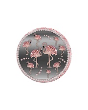 Pink Flamingos - Circle Ornament Circle Magnet tile