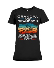 Grandpa And Grandson Partner In Crime Ever Premium Fit Ladies Tee tile