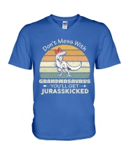 Don't Mess With Grandmasaurus V-Neck T-Shirt thumbnail