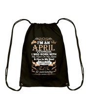 I'm an April woman Drawstring Bag thumbnail