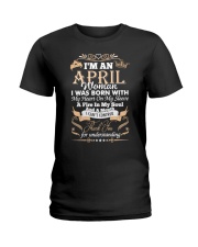 I'm an April woman Ladies T-Shirt front