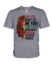 Justice for George Floyd July 4th Lion V-Neck T-Shirt tile