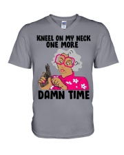 Justice for George Floyd Kneel on my neck V-Neck T-Shirt tile