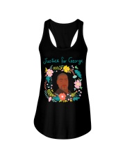 Justice for George Floyd Floral Wreath Ladies Flowy Tank tile