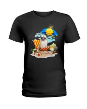 Pug Beach 2405 Ladies T-Shirt thumbnail