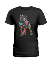 Rottweiler Flower Ladies T-Shirt thumbnail