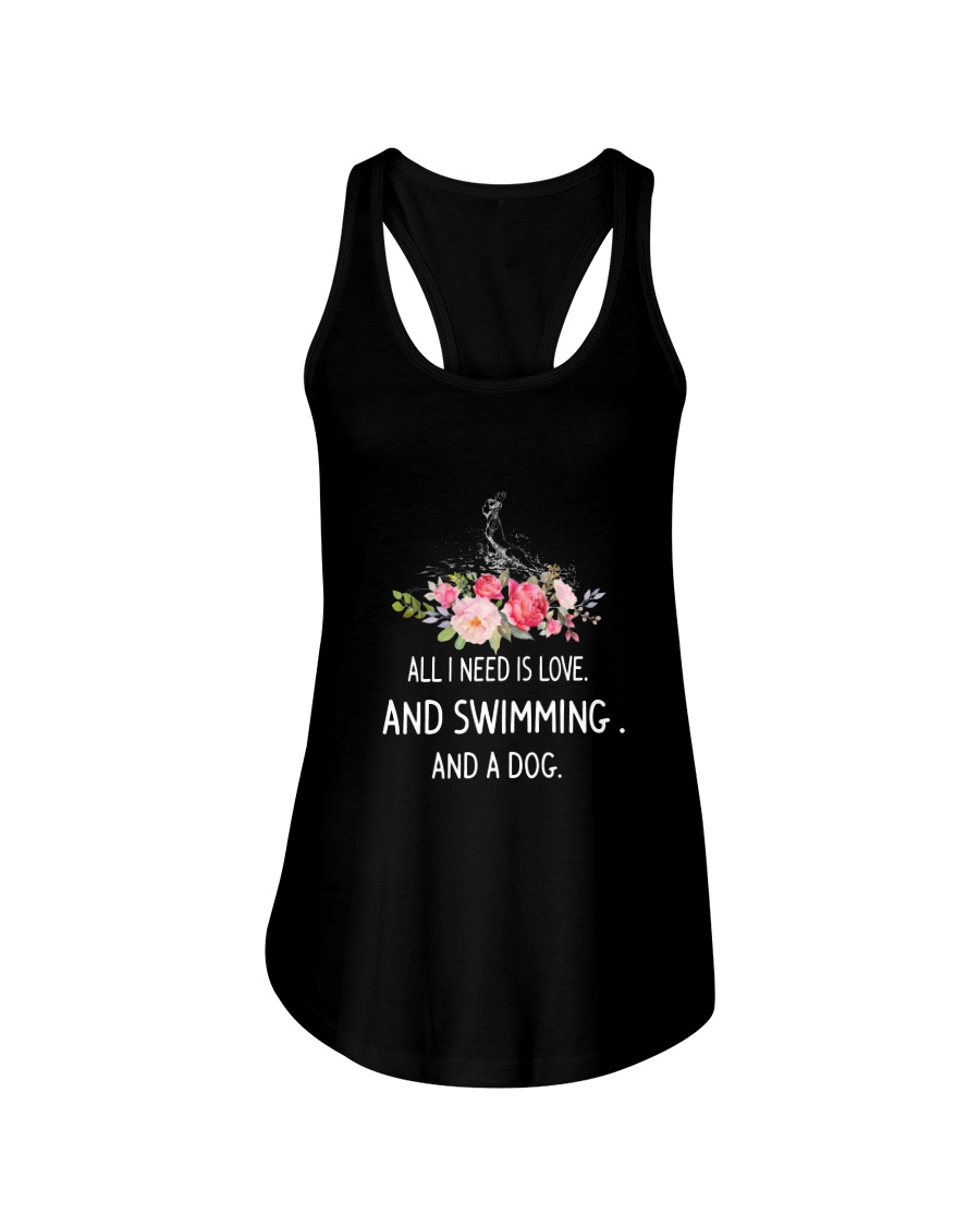 Swimming And Dog 2304 Ladies Flowy Tank