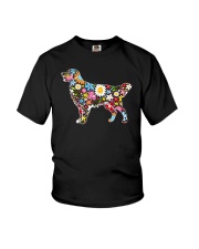 Golden Retriever Flower Youth T-Shirt thumbnail