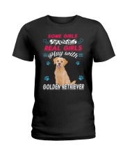 Golden Retriever Real Girl Ladies T-Shirt thumbnail