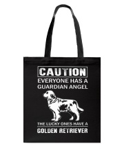 Golden Retriever Caution Tote Bag thumbnail