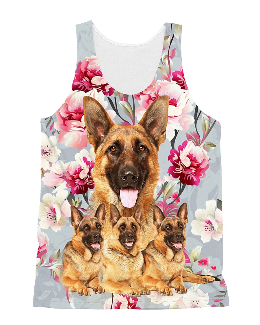 German Shepherd Flower 2304 All-over Unisex Tank
