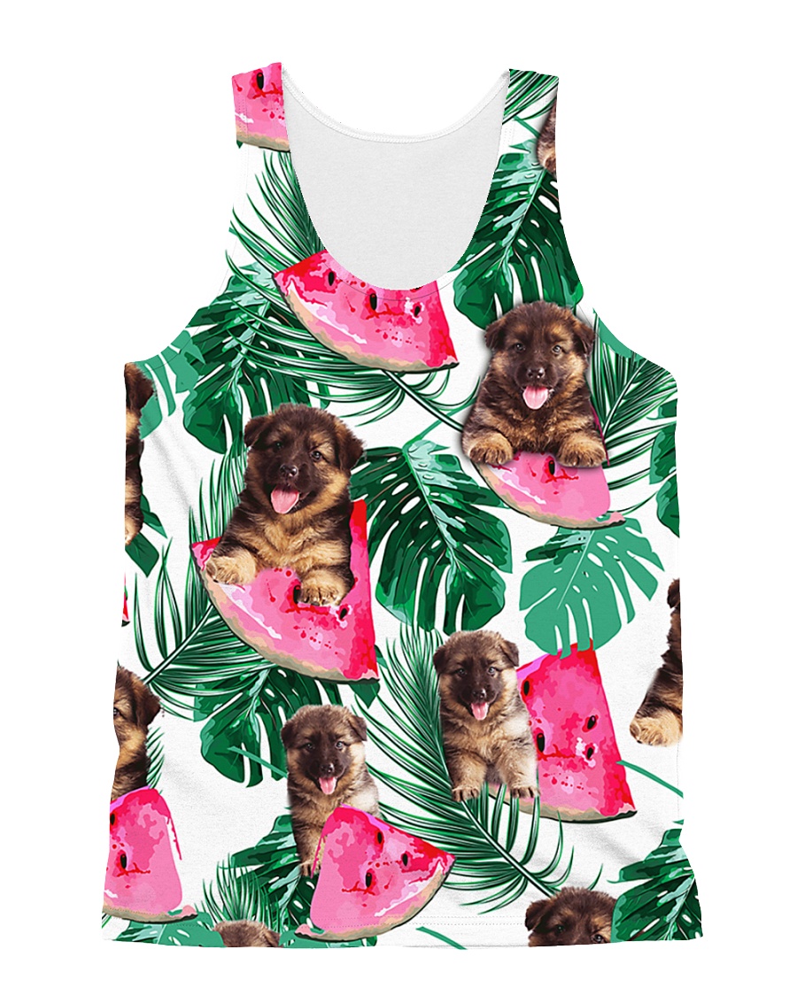 German Shepherd Watermelon 1406 All-over Unisex Tank