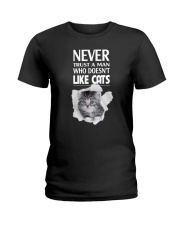 Cat Never Trust Human 1605 Ladies T-Shirt thumbnail
