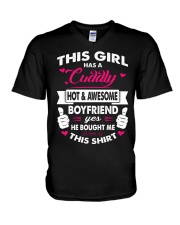Girlfriend T-Shirt - This girl has a hot boyfriend V-Neck T-Shirt thumbnail