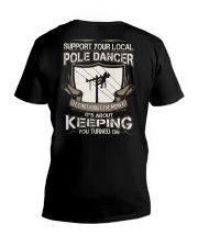 POLE DANCER KEEPING YOU TURNED ON V-Neck T-Shirt thumbnail