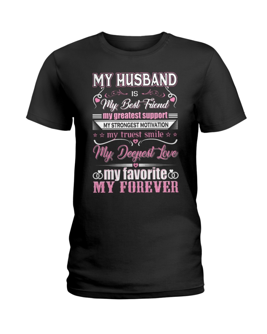 Wife T-Shirt - My Husband is my best friend Ladies T-Shirt