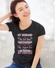 Wife T-Shirt - My Husband is my best friend Ladies T-Shirt lifestyle-holiday-womenscrewneck-front-1