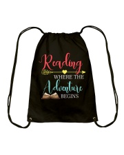 Reading where the Adventure begins Drawstring Bag thumbnail