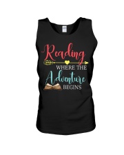 Reading where the Adventure begins Unisex Tank thumbnail