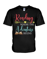 Reading where the Adventure begins V-Neck T-Shirt thumbnail