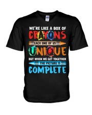 WE'RE LIKE A BOX OF CRAYONS EACH ONE OF US V-Neck T-Shirt thumbnail