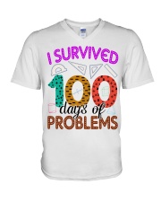 I SURVIVED 100 DAYS OF PROBLEMS V-Neck T-Shirt thumbnail