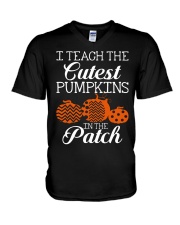 I Teach the cutest pumpkins in the patch V-Neck T-Shirt thumbnail