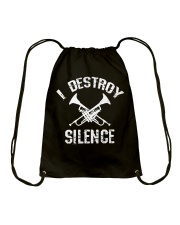 I Destroy silence Drawstring Bag thumbnail