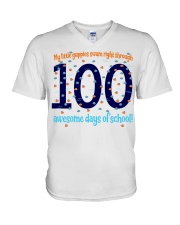 100 AWESOME DAYS OF SCHOOL V-Neck T-Shirt thumbnail
