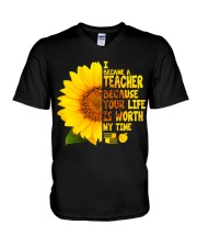 I became a Teacher V-Neck T-Shirt thumbnail