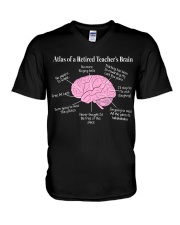 Retired Teacher Brain V-Neck T-Shirt thumbnail